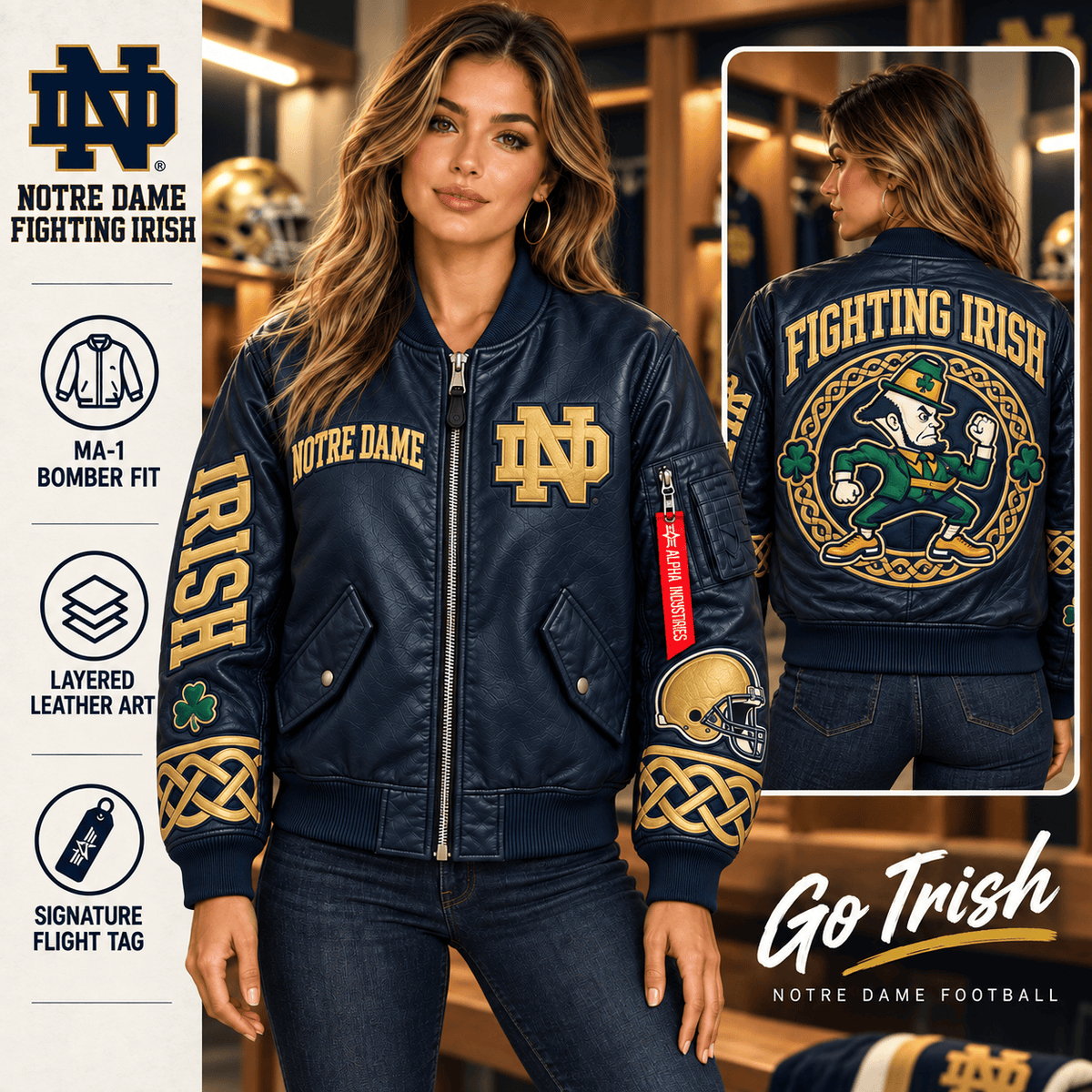 Premium NDFI Bomber Leather Jacket NHVH